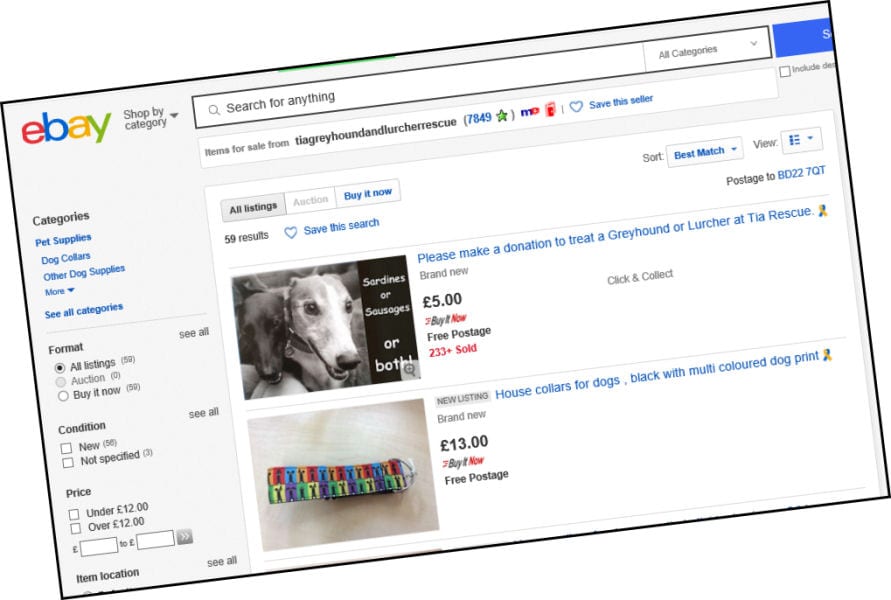 Tia Rescue eBay shop… for your greyhound essentials!