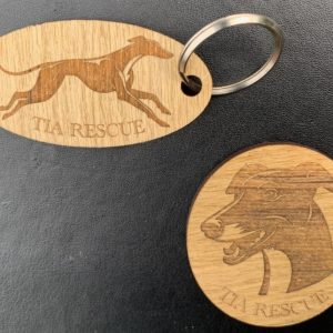 Tia Rescue Greyhound Keyring and fridge magnet