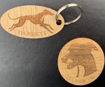 Tia Rescue Greyhound Keyring and fridge magnet