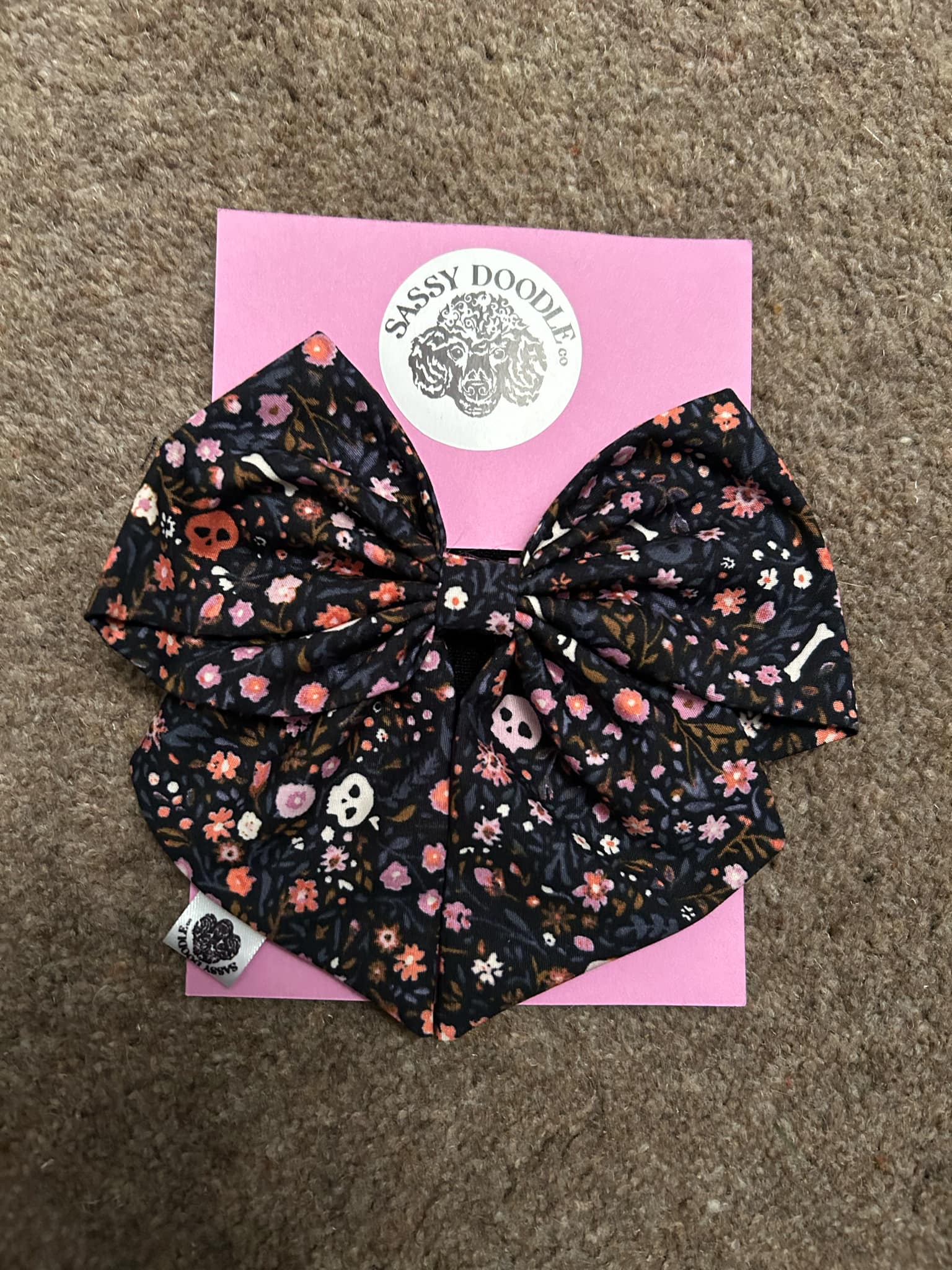 Tia Rescue Halloween Design Dog Bow